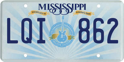 MS license plate LQI862