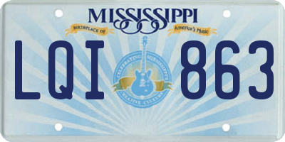MS license plate LQI863