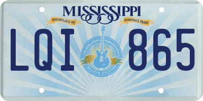 MS license plate LQI865