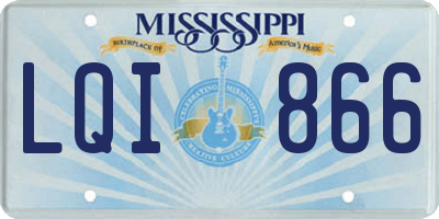 MS license plate LQI866