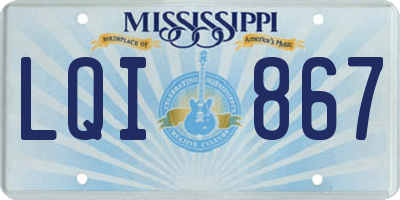 MS license plate LQI867