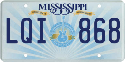 MS license plate LQI868
