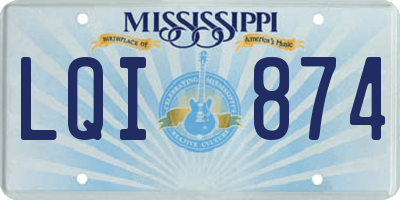 MS license plate LQI874