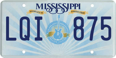 MS license plate LQI875