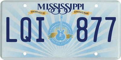 MS license plate LQI877
