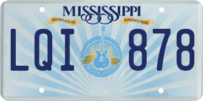 MS license plate LQI878