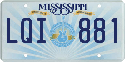 MS license plate LQI881