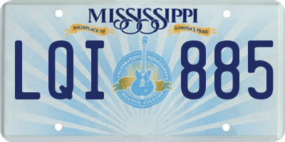 MS license plate LQI885