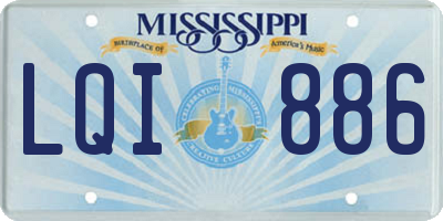MS license plate LQI886