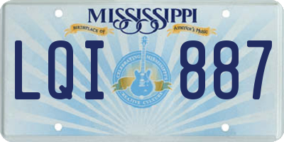 MS license plate LQI887