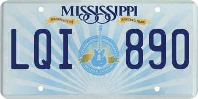 MS license plate LQI890