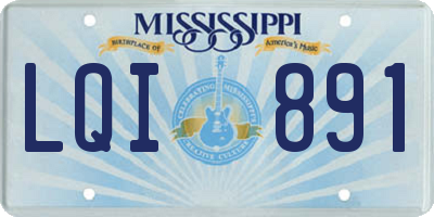 MS license plate LQI891