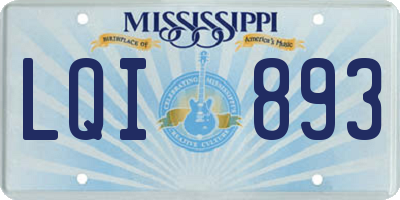 MS license plate LQI893