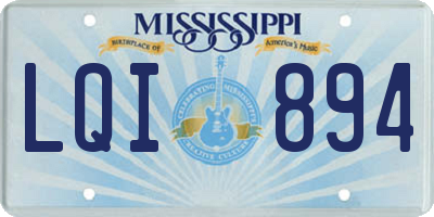 MS license plate LQI894