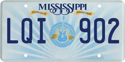MS license plate LQI902