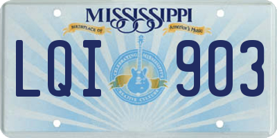 MS license plate LQI903