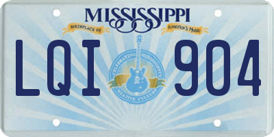 MS license plate LQI904
