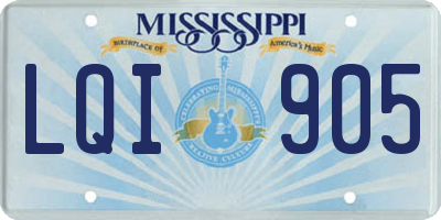 MS license plate LQI905
