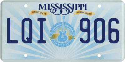MS license plate LQI906