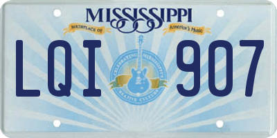 MS license plate LQI907
