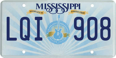 MS license plate LQI908