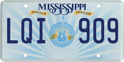 MS license plate LQI909