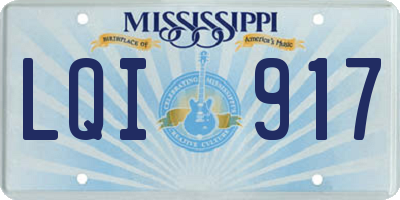 MS license plate LQI917