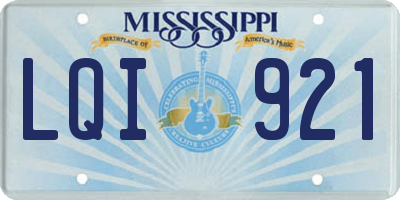 MS license plate LQI921