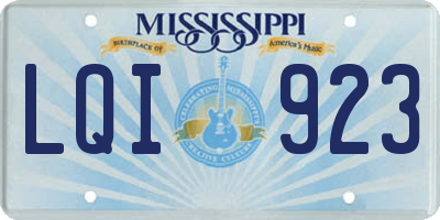 MS license plate LQI923
