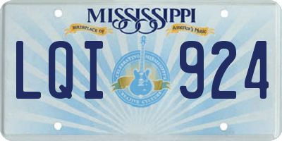 MS license plate LQI924