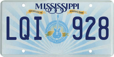 MS license plate LQI928