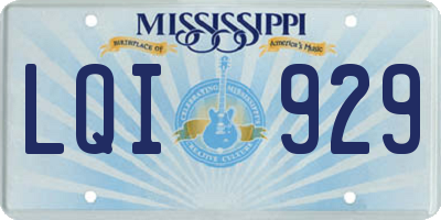 MS license plate LQI929