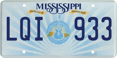 MS license plate LQI933