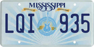 MS license plate LQI935