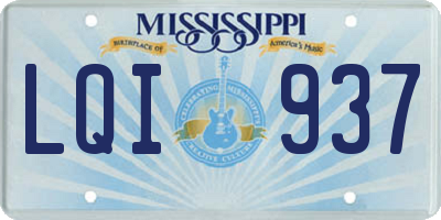 MS license plate LQI937
