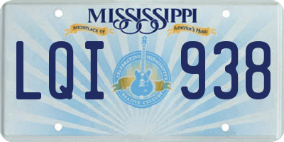 MS license plate LQI938
