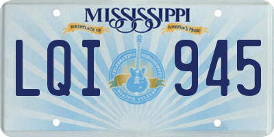 MS license plate LQI945