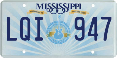 MS license plate LQI947