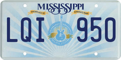 MS license plate LQI950