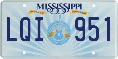 MS license plate LQI951