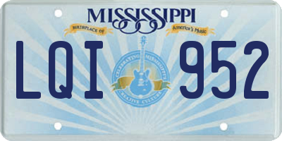 MS license plate LQI952