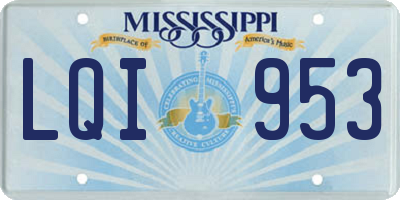 MS license plate LQI953