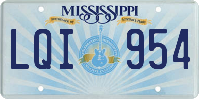 MS license plate LQI954