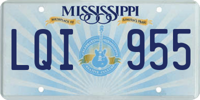MS license plate LQI955