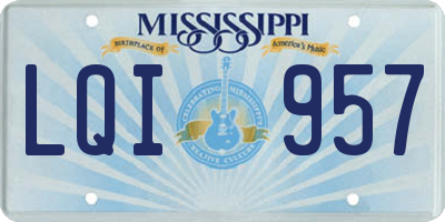 MS license plate LQI957