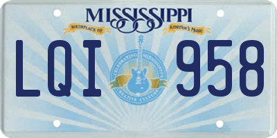 MS license plate LQI958