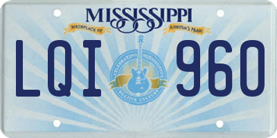 MS license plate LQI960