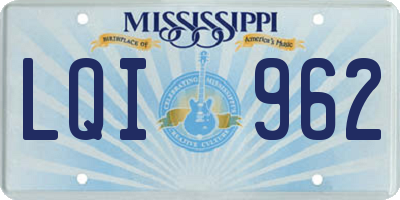 MS license plate LQI962