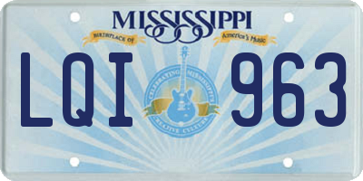MS license plate LQI963