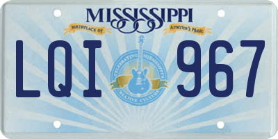 MS license plate LQI967